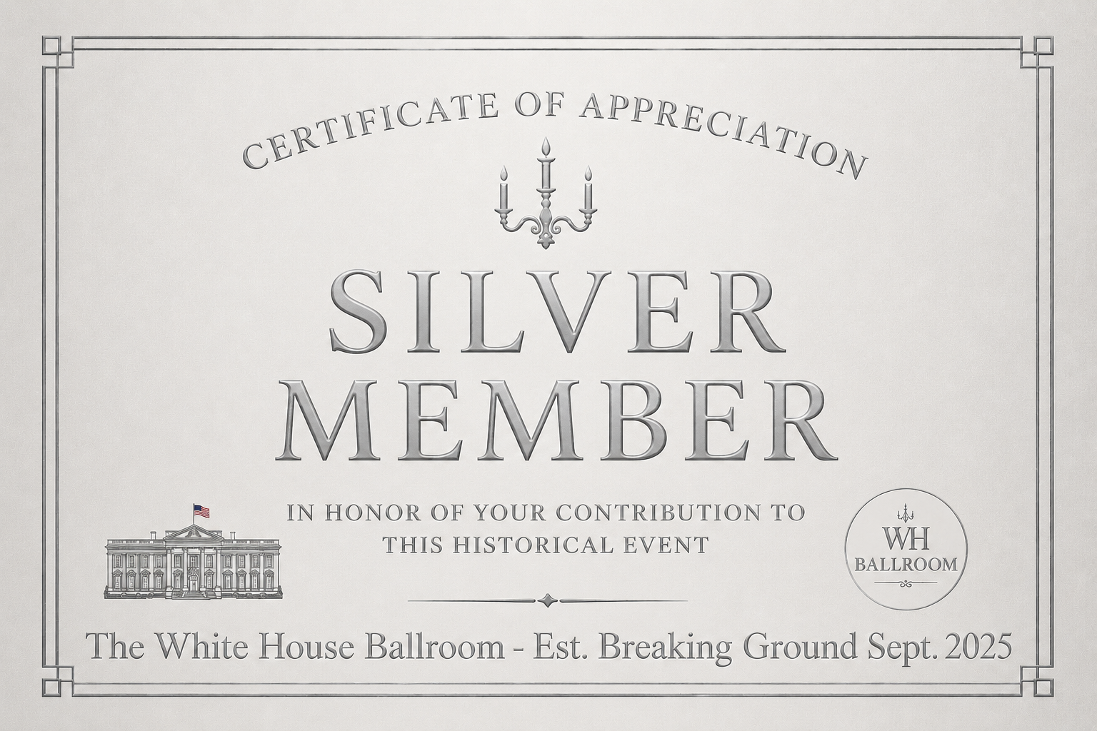 Silver certificate of participation