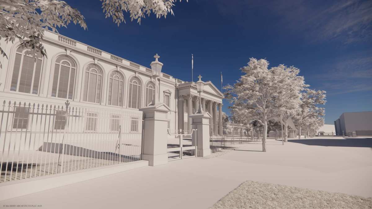 Proposed ballroom exterior from the southeast